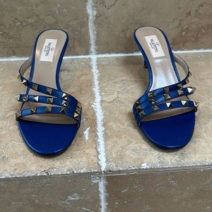 Royal Blue gold studded sandals